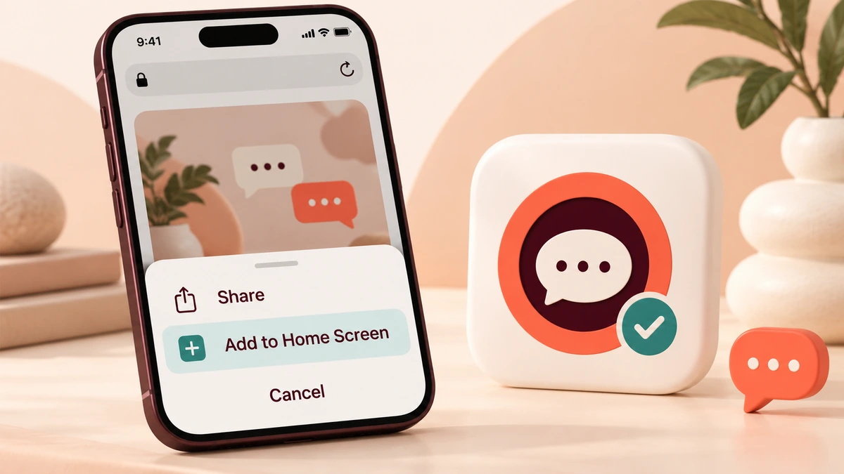 Add to home screen — installing a web chat app without an app store